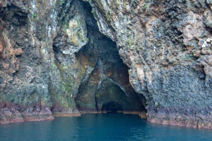 water next to the rock