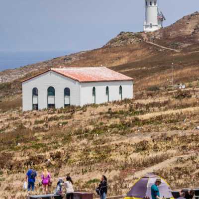 a group of people in a tent