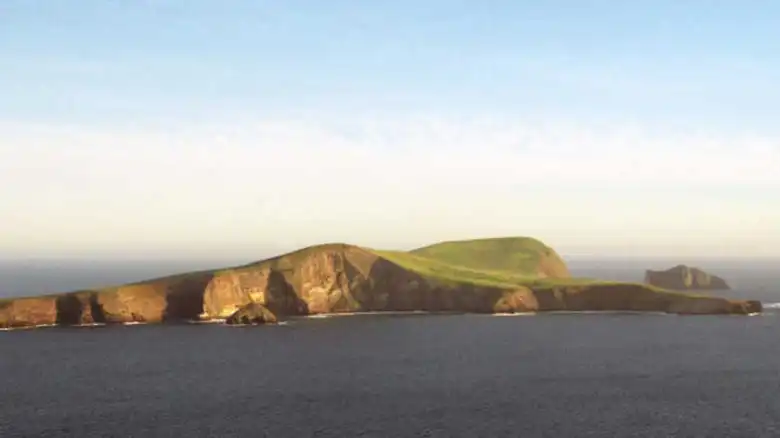an island in the middle of a body of water