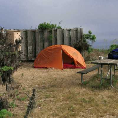 a tent in a field