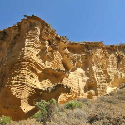a canyon with a mountain in the background