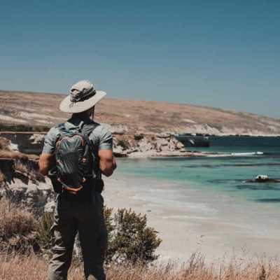 a man standing on a beach