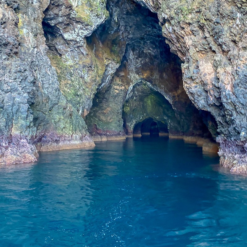 water next to the rock